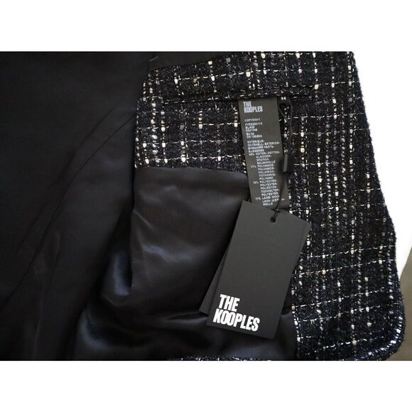 The Kooples FVES28011K Women's Sz 34 Black & White Metallic Tweed Blazer - Picture 6 of 11